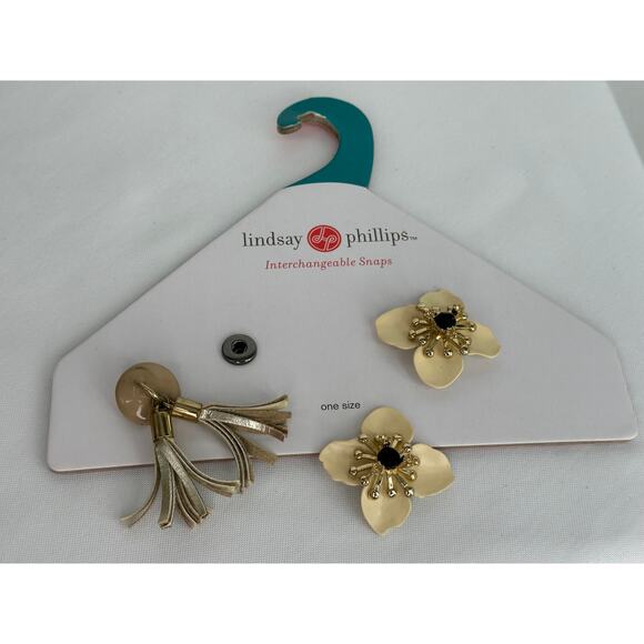 Lindsay Phillips Tan Switch Flops Interchangeable Tassels Flowers Sandals 9 - Picture 10 of 14